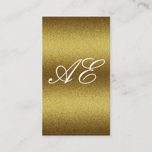Monogram Serif Corporate Minimal Gold Glitter Visitekaartje (Voorkant)