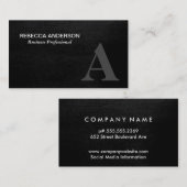 Monogram Serif Grey, zwart Visitekaartje (Voorkant / Achterkant)