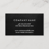 Monogram Serif Grijs, Bruin Leren Visitekaartje (Achterkant)