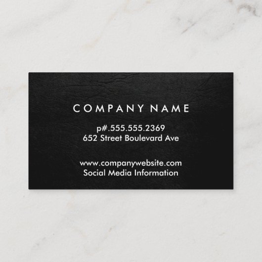 Monogram Serif Grijs, Bruin Leren Visitekaartje (Achterkant)