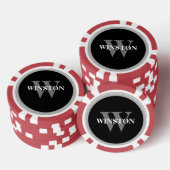 Monogram Serif lettertype Classic Elegant Poker Chips (Opstapeling)