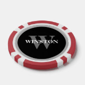Monogram Serif lettertype Classic Elegant Poker Chips (Enkel)