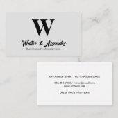 Monogram Serif Logo | Grijze Achtergrond Visitekaartje (Voorkant / Achterkant)