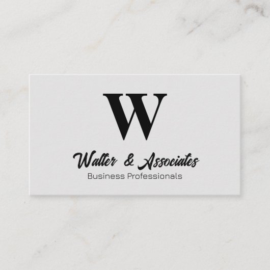 Monogram Serif Logo | Grijze Achtergrond Visitekaartje (Voorkant)