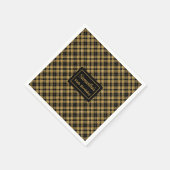 Monogram servetten Elegant Zwart Goud Cocktail Kun (Hoek)