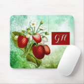 Monogram Shabby Chic  aardbeien Muismat (Met muis)