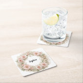 monogram shabby chic bloemenkrans onderzetters (Insitu)