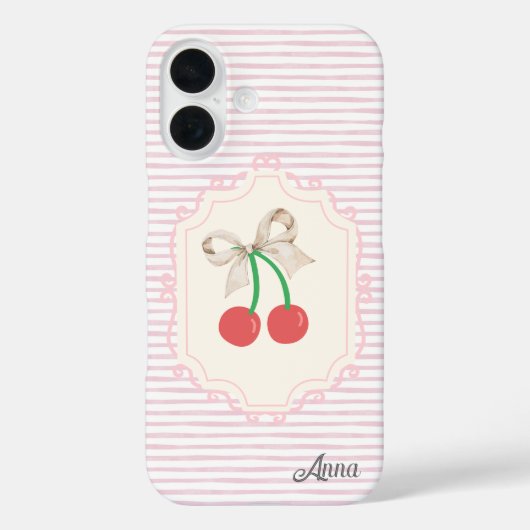 Monogram Shabby chic border Zoete pinky kers Case-Mate iPhone Case (Achterkant)