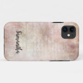 Monogram Shabby Chic Pink Rose  Case-Mate iPhone Case (Achterkant (horizontaal))