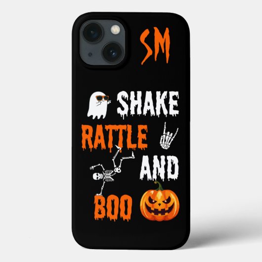 Monogram Shake, Rattle, Boo Fun Skeleton Halloween Case-Mate iPhone Case (Achterkant)