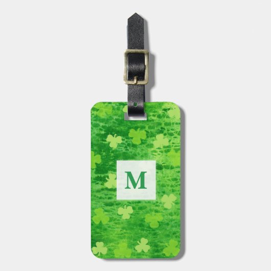 Monogram Shamrock - Aangepast Bagagelabel (Voorkant verticaal)