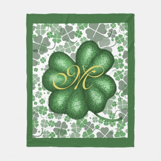 Monogram Shamrock Fleece Blanket (Voorkant)