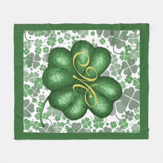 Monogram Shamrock Fleece Blanket (Voorkant (Horizontaal))