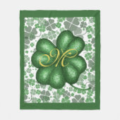 Monogram Shamrock Fleece Blanket Deken (Voorkant)