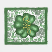 Monogram Shamrock Fleece Blanket Deken (Voorkant (Horizontaal))