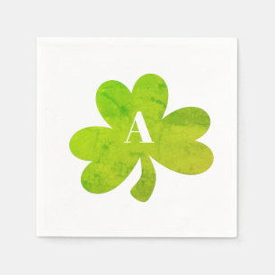 Monogram Shamrock Ierse Waterverf Textuur Servet