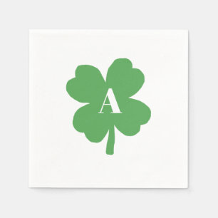 Monogram Shamrock Ierse Waterverf Textuur Servet