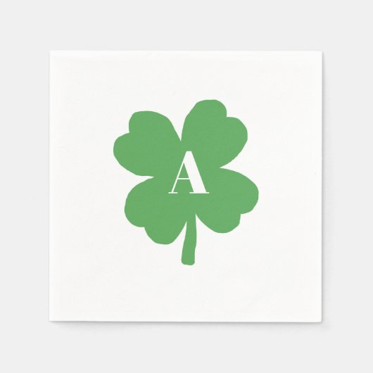 Monogram Shamrock Ierse Waterverf Textuur Servet (Voorkant)