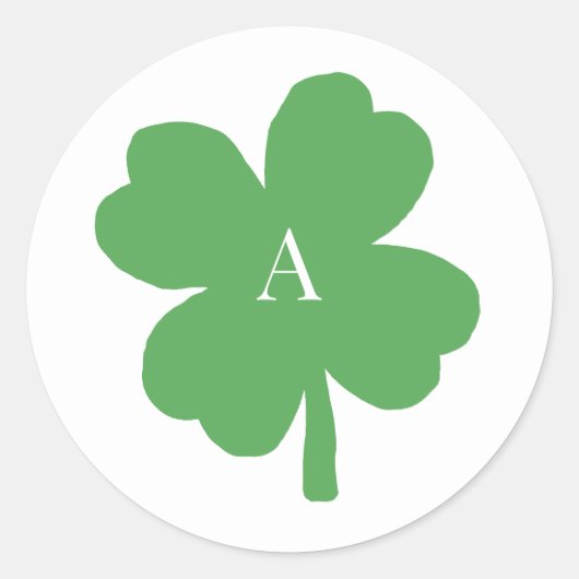 Monogram Shamrock Irish Green Painting Stickers (Voorkant)