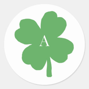 Monogram Shamrock Irish Green Painting Stickers