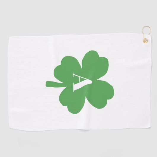 Monogram Shamrock Irish Pattern Golfhanddoek (Horizontaal)