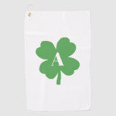 Monogram Shamrock Irish Pattern Golfhanddoek (Voorkant)