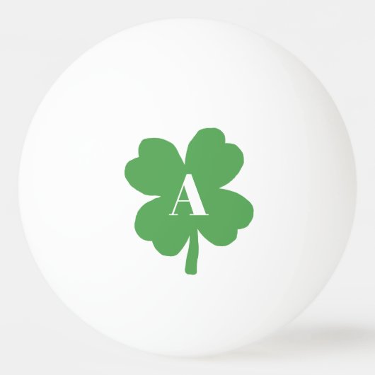Monogram Shamrock Irish Pattern Pingpongbal (Voorkant)