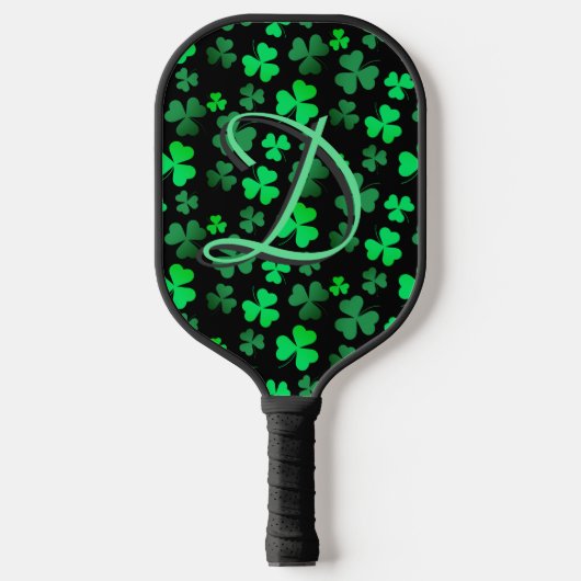 Monogram Shamrock klaver blad Iers Ierland groen Pickleball Paddle (Voorkant)