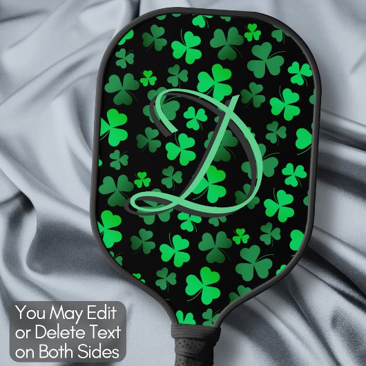 Monogram Shamrock klaver blad Iers Ierland groen Pickleball Paddle