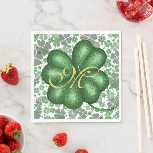 Monogram Shamrock Paper Servet (Insitu)