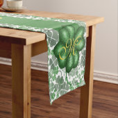 Monogram Shamrock Table Runner Korte Tafelloper (Voorbeeld)