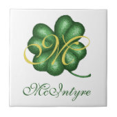 Monogram Shamrock Tegeltje (Voorkant)