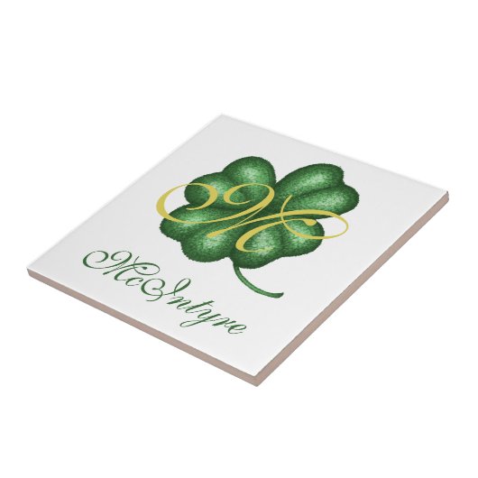 Monogram Shamrock Tegeltje (Zijkant)