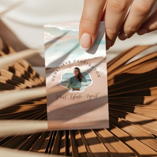 Monogram Shell Costal Property Foto Onroerend goed Visitekaartje