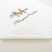 Monogram Sherpa Blanket with Custom Name Deken (3/4)