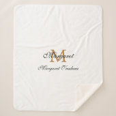 Monogram Sherpa Blanket with Custom Name Sherpa Deken (Voorkant)