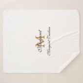 Monogram Sherpa Blanket with Custom Name Sherpa Deken (Voorkant (horizontaal))