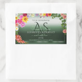 Monogram Shimmery Dark Green Floral Product Labels (Tas)
