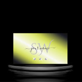 Monogram Shimmery Yellow Silver Sparking Diamonds Visitekaartje