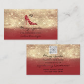 Monogram Shoes RedGold Glitter Heels Logo QR Code Visitekaartje (Voorkant / Achterkant)