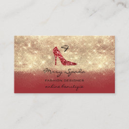 Monogram Shoes RedGold Glitter Heels Logo QR Code Visitekaartje