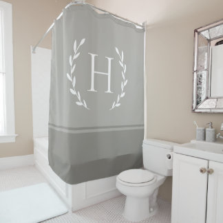 Monogram Shower Curtain - Elegant Initial Bathroom Douchegordijn