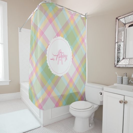 Monogram Shower Curtain - Spring Pset {S2D24} Douchegordijn (In situ)