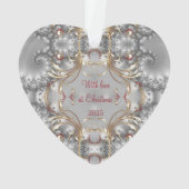 Monogram sierbloem - Faux Pareltjes - Zilver - Gou Ornament (achterkant)