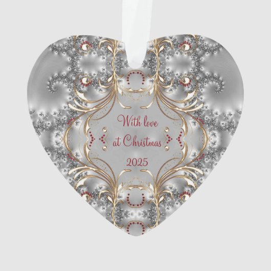 Monogram sierbloem - Faux Pareltjes - Zilver - Gou Ornament (achterkant)