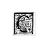 Monogram  sierkapitaal C Rubberstempel (Afrduk)