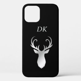 Monogram Silver Antler Deer Silhouette Case-Mate iPhone Case