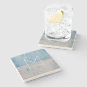 Monogram | Silver Aura Stenen Onderzetter (Zijkant)