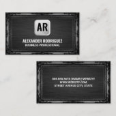 Monogram Silver Backing | Antiek zwart Lijst Visitekaartje (Voorkant / Achterkant)