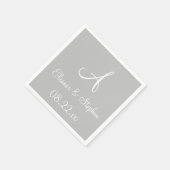 Monogram Silver Cool One Colour Paper Napkins Servet (Hoek)